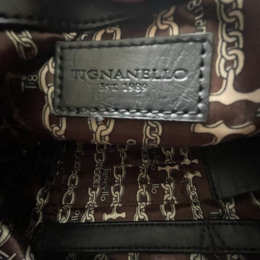 Tignanello Black Leather Shoulder Bucket Bag 12.5”{L}X9.5{H}X4.5”{W} Purse Work - Picture 11 of 13